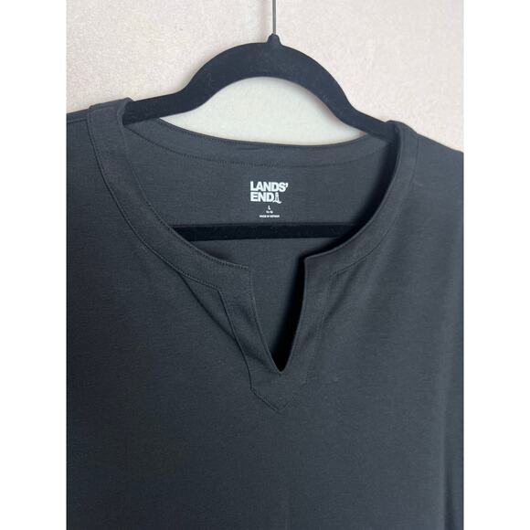 Lands' End Women's Short Sleeve Top Size Large Oeko-Tex Black - Picture 3 of 8
